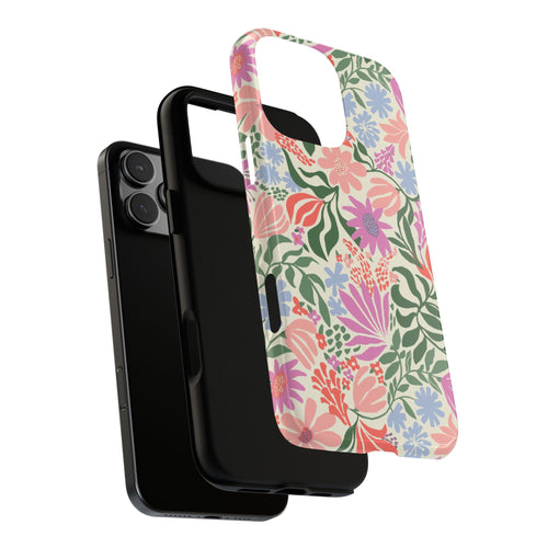 Botanica Pastel Tough iPhone 16 Pro Max Case – dual-layer construction detail | blush, lavender, sage pastel botanical wildflower print