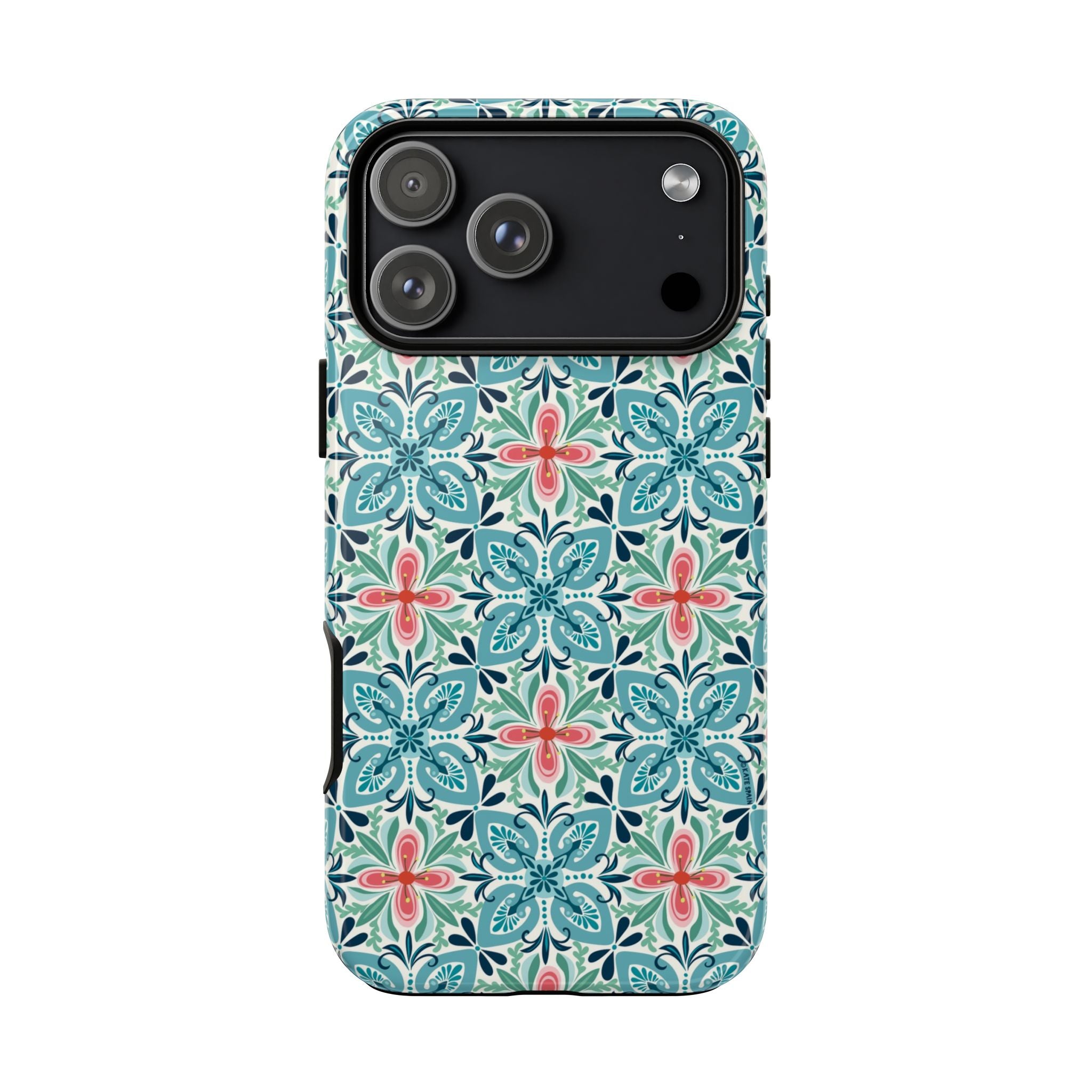 Stonecrop Tough iPhone 17 Pro Max Case – Glossy | sage, cream, blush botanical succulent print