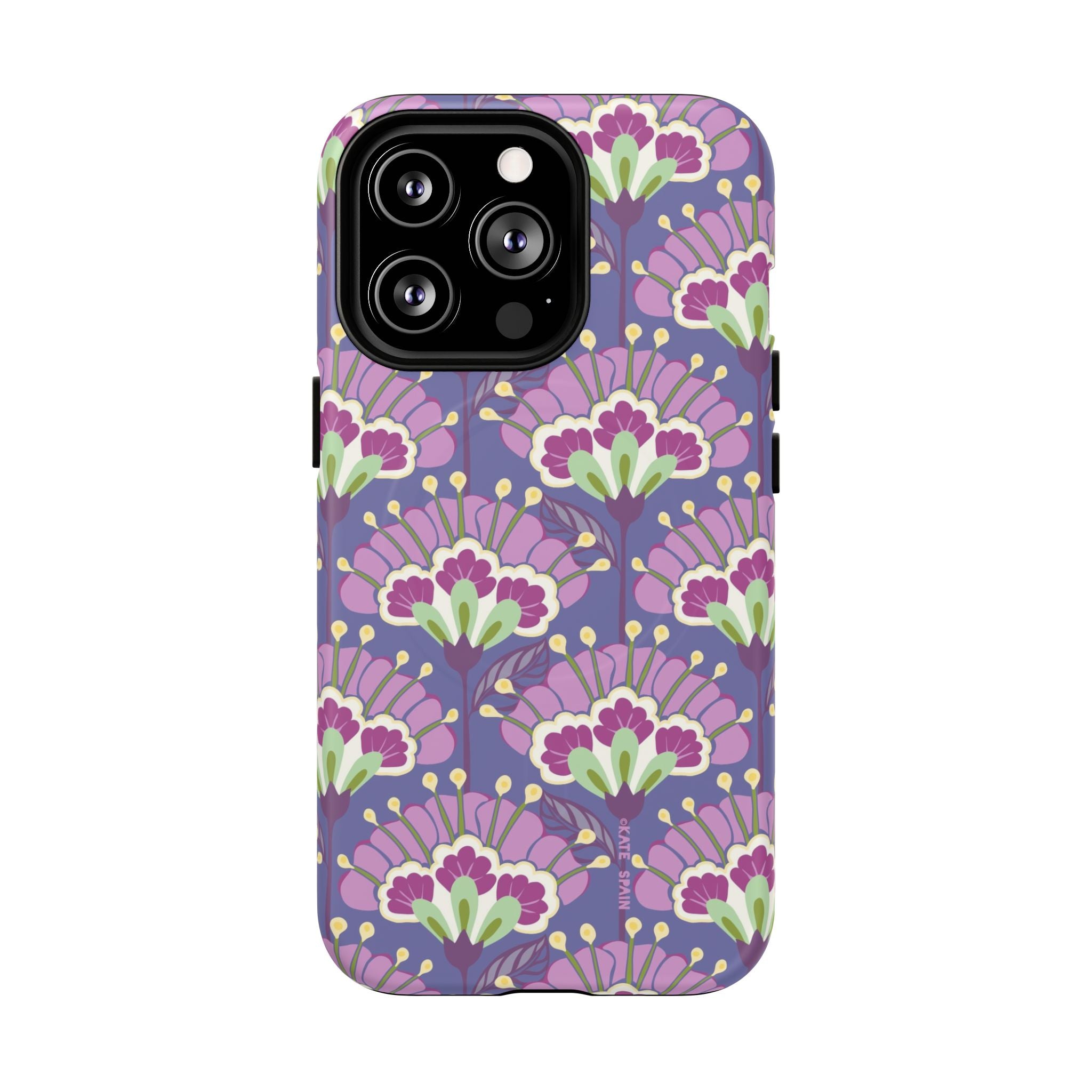 Lantern Flower MagSafe iPhone 13 Pro Case – Matte | periwinkle, purple, mauve, sage botanical lantern floral print