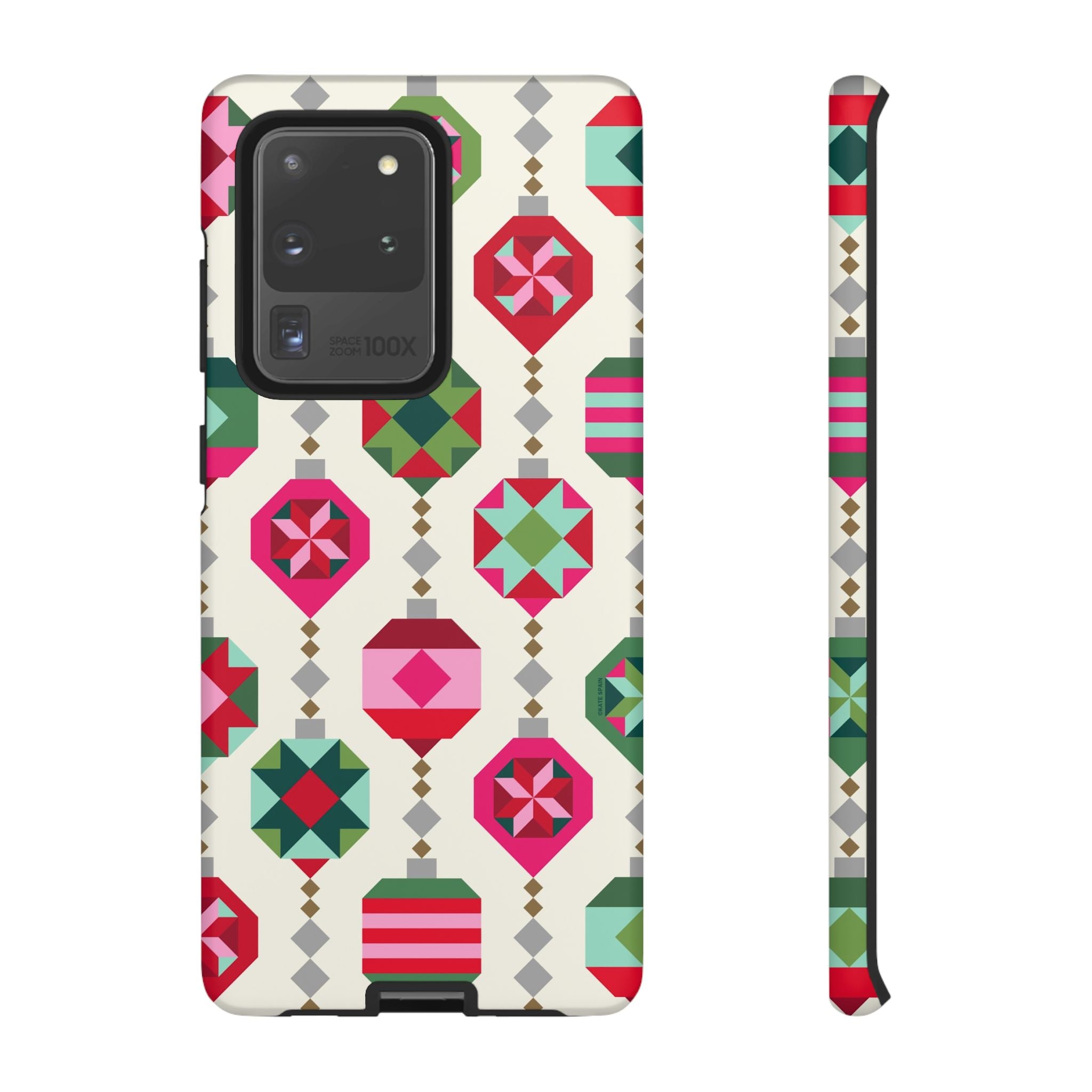 Felicity Ornaments Samsung Galaxy S20 Ultra Case – Matte | cream, red, pink, green, mint geometric quilted ornament print