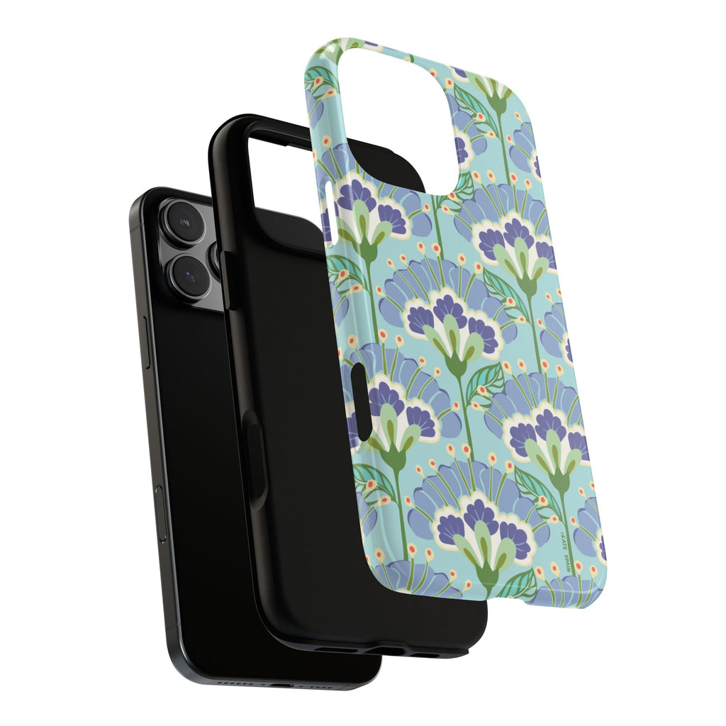 Lantern Flower Tough iPhone 16 Pro Max Case – exploded side view showing dual-layer construction