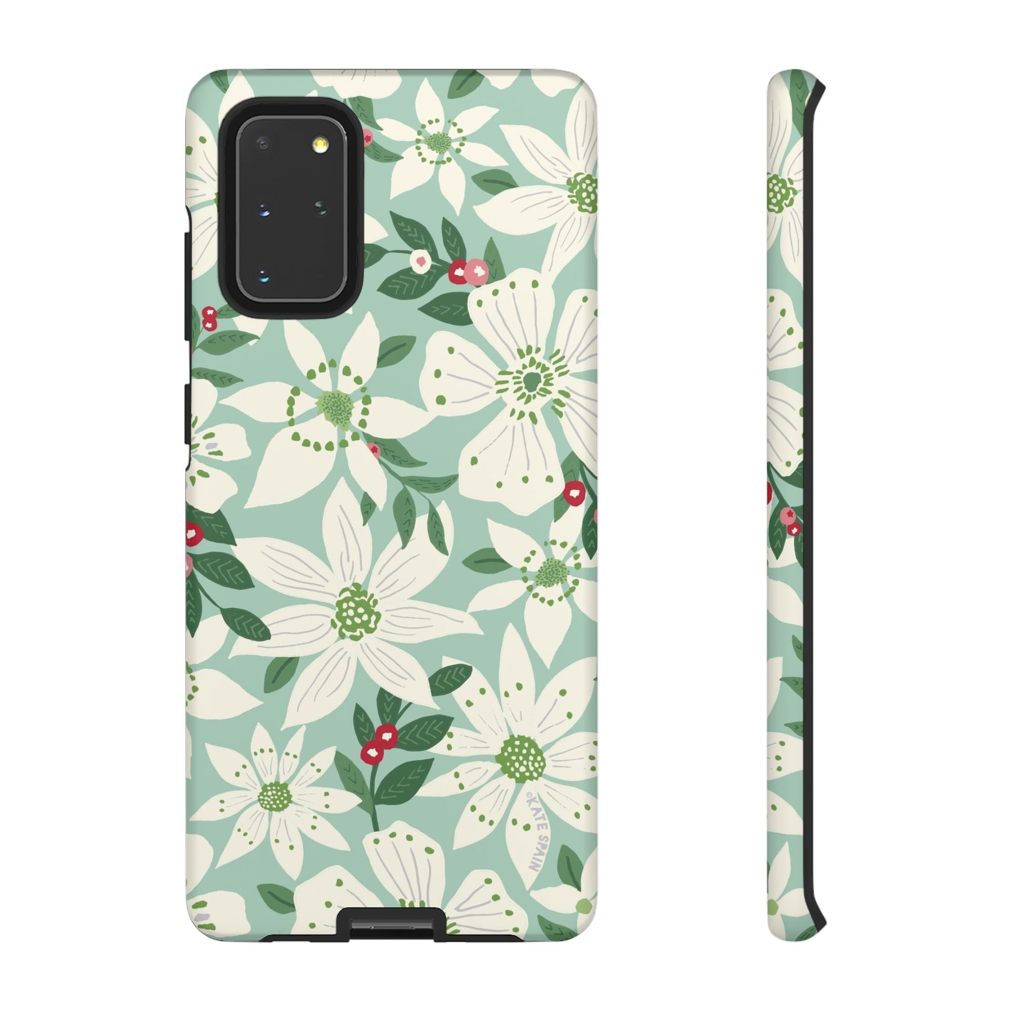 Gardenia Samsung Galaxy S20+ Case – Matte | white, cream, green gardenia botanical print