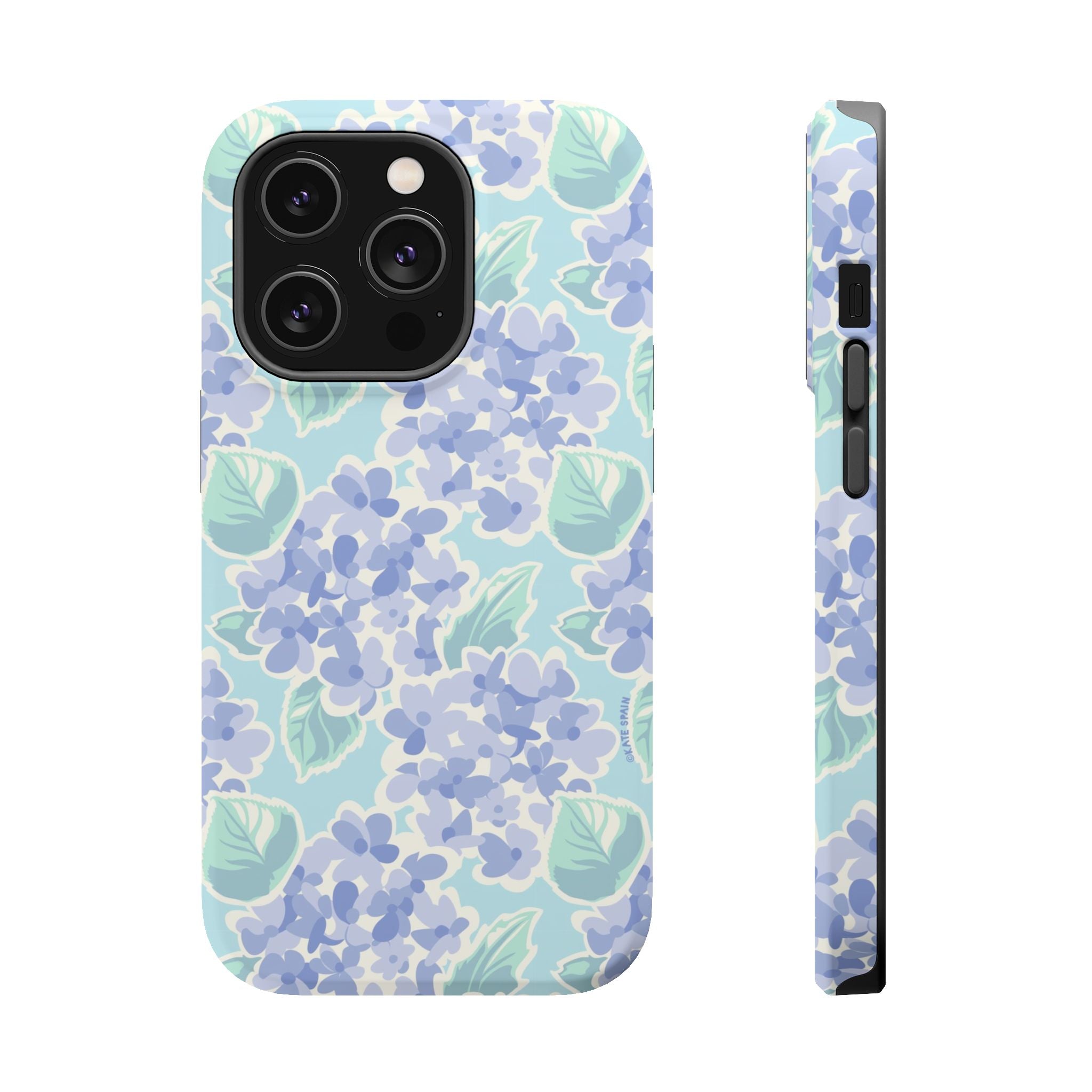 Nantucket Hydrangea MagSafe iPhone 14 Pro Case – Matte | periwinkle, sky blue, mint hydrangea floral print