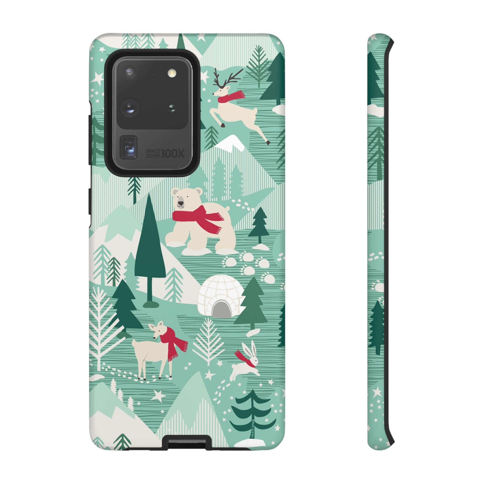 Arctica Winter Samsung Galaxy S20 Ultra Case – Matte | aqua, evergreen, white, animal frolic winter wonderland print