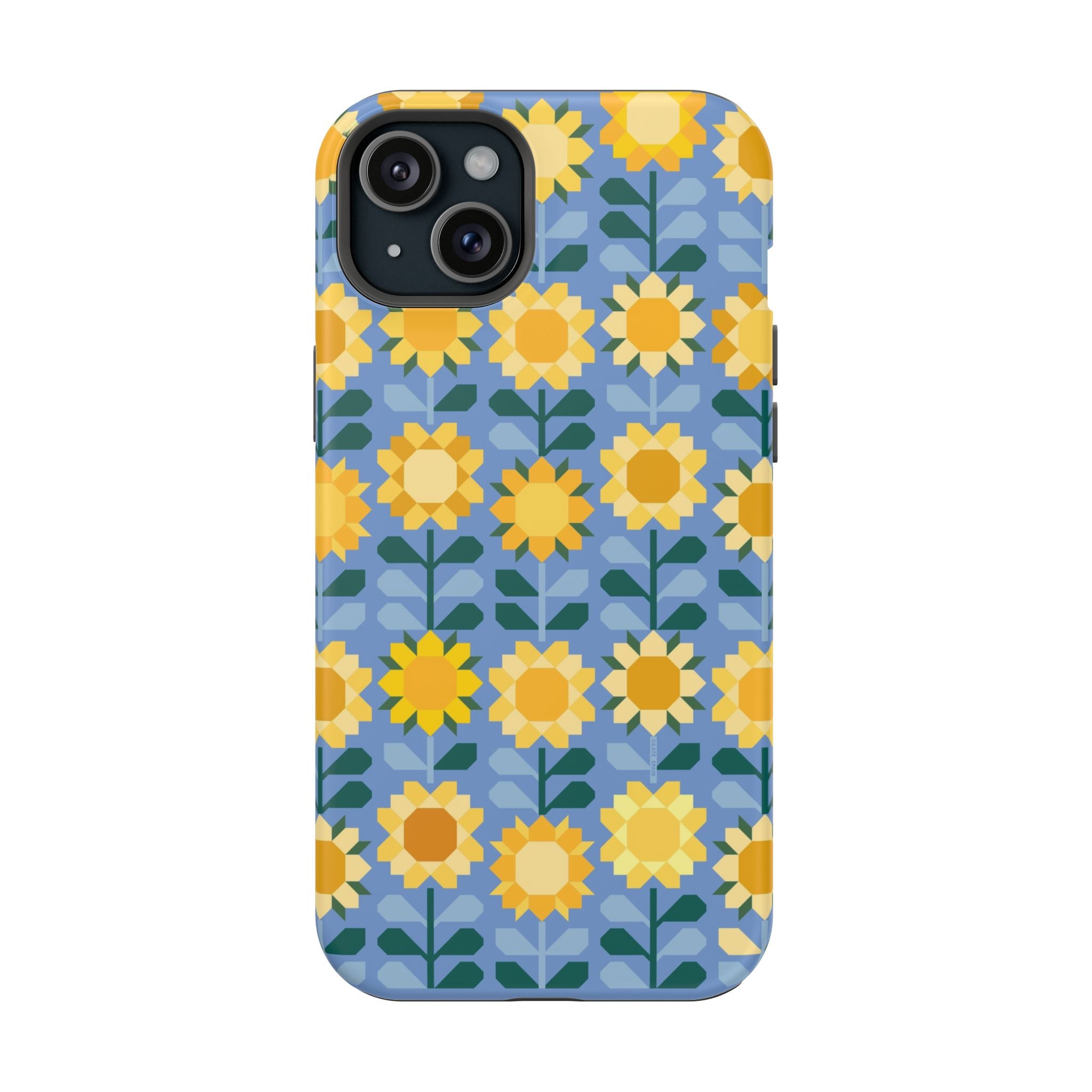 iPhone 15 Plus MagSafe case with Sunflowers pattern in matte finish
