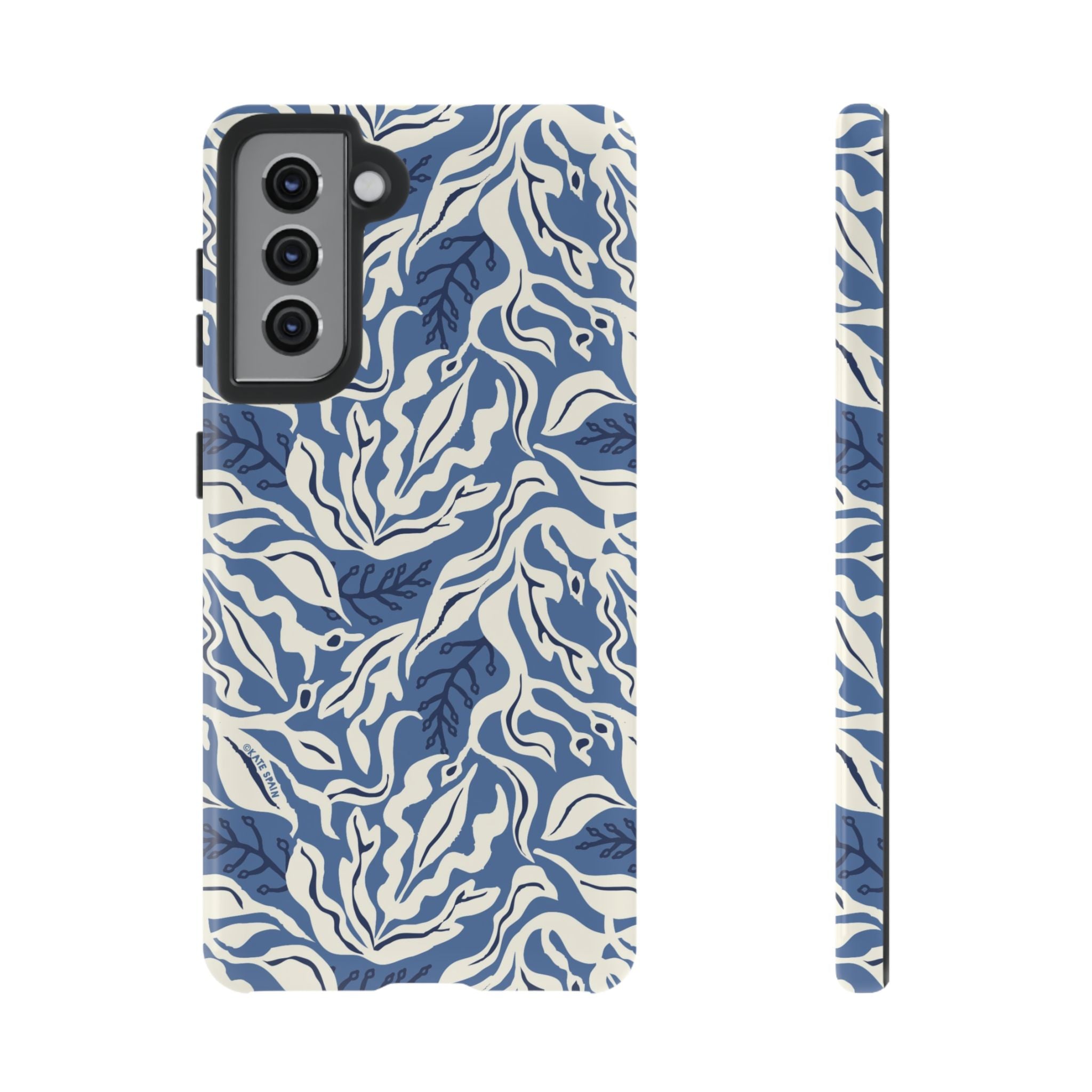 Luxury Ocean Tides Samsung Galaxy S21 Case – Glossy | blue and white tidal bed ocean print
