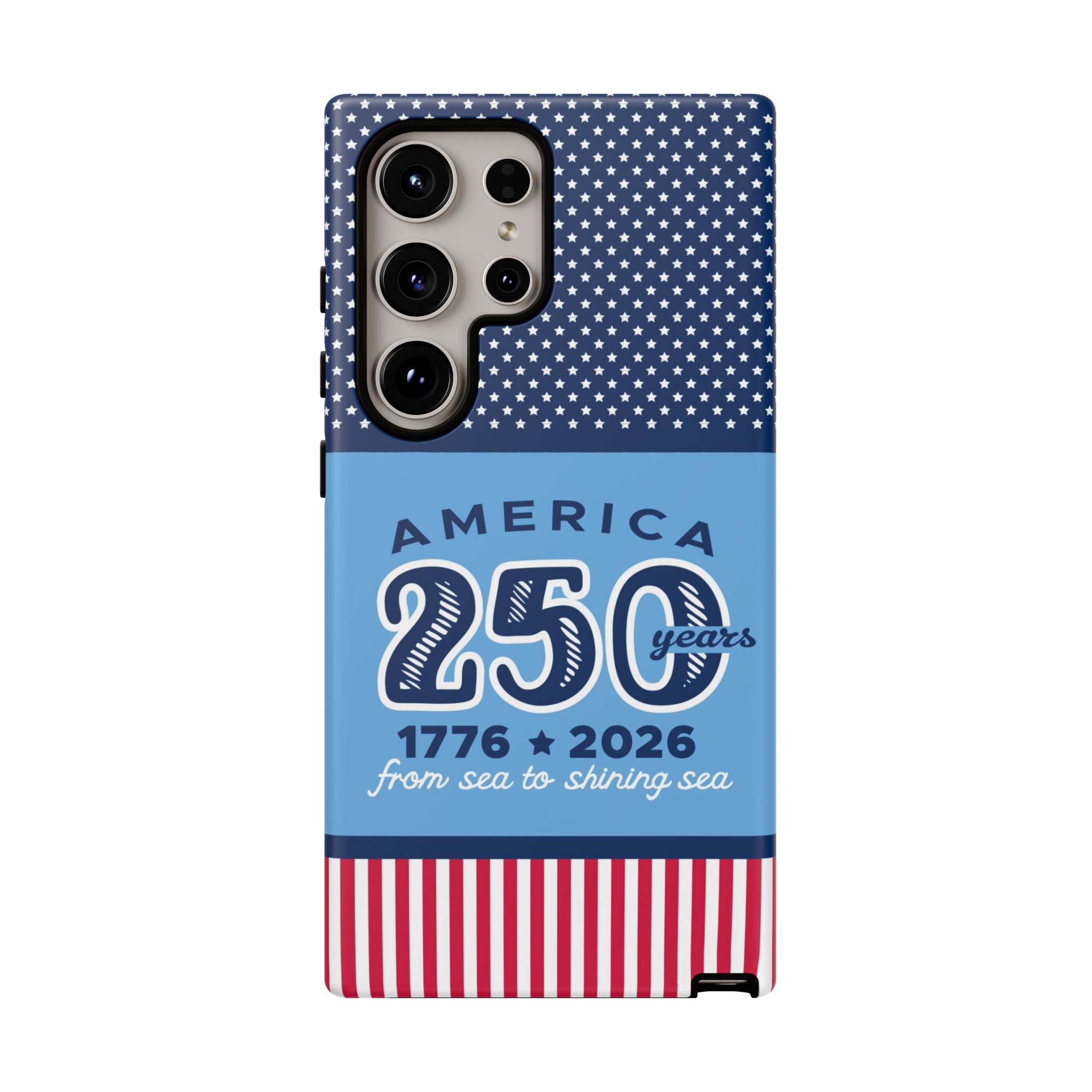Sea to Shining Sea Samsung Galaxy S22 Ultra Case – Matte | navy, sky blue, red patriotic America 250 commemorative print