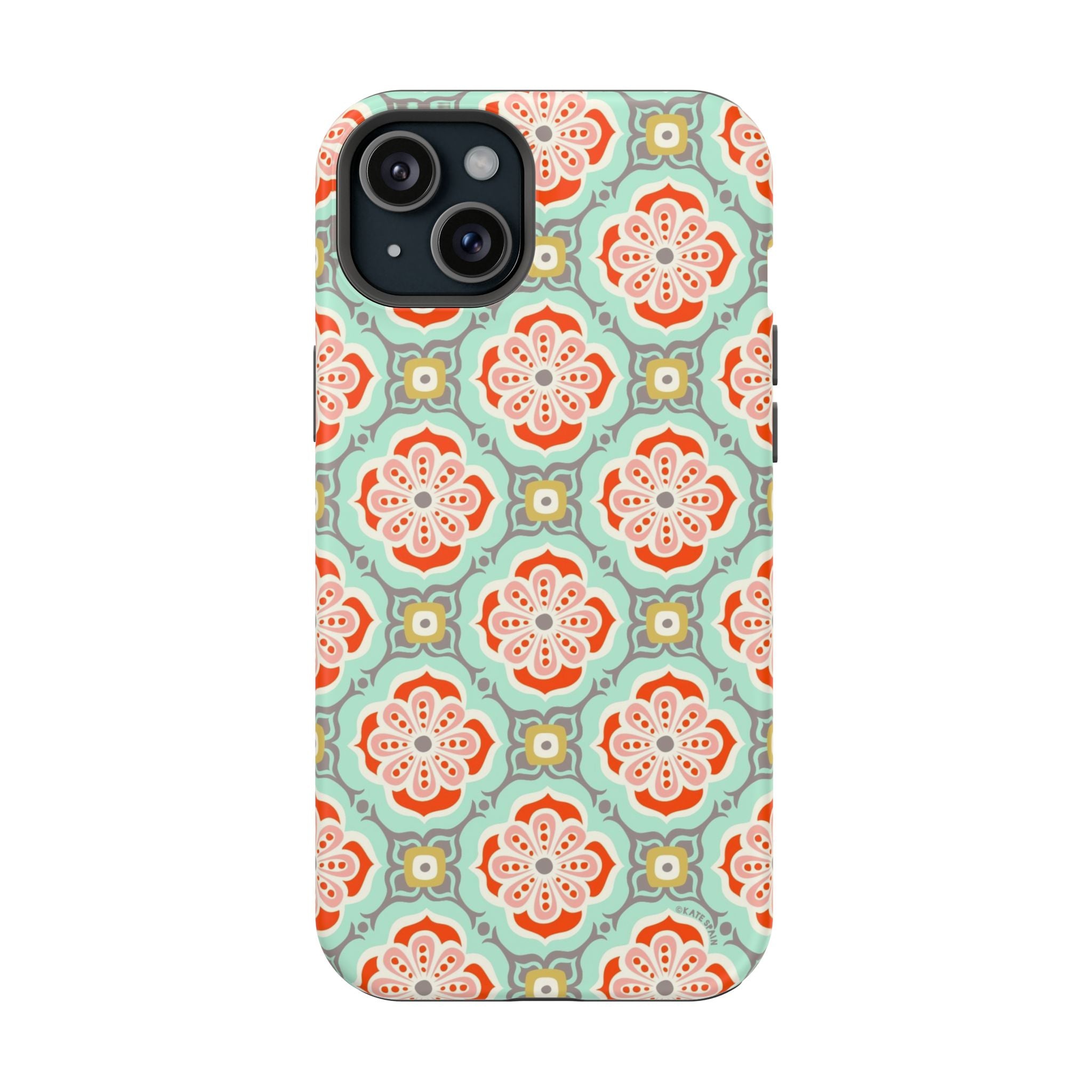 iPhone 16 Pro magnetic case with Alhambra tile design in matte finish