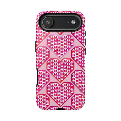 Pink Pyramid Heart iPhone Tough Case