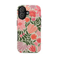 Calendula Tough iPhone 17 Case – Glossy | periwinkle, cream, teal graphic daisy floral print