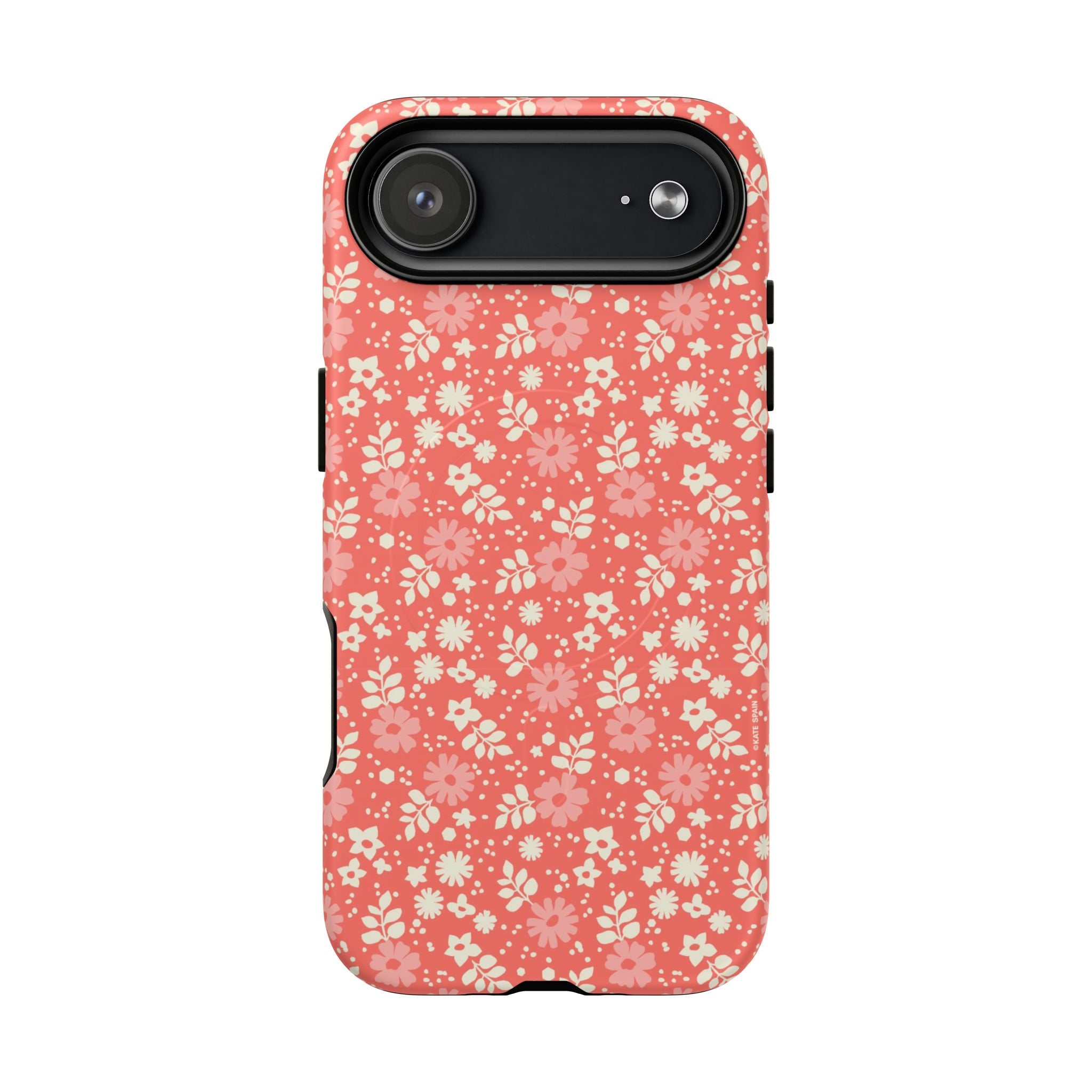 Petaline Coral MagSafe iPhone 17 Air Case – Matte | coral, pink, cream ditsy floral print