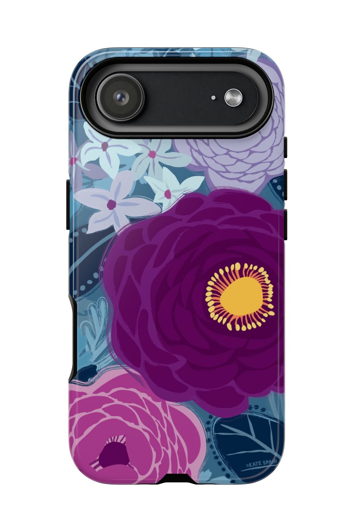 Phone case with floral design on a white background