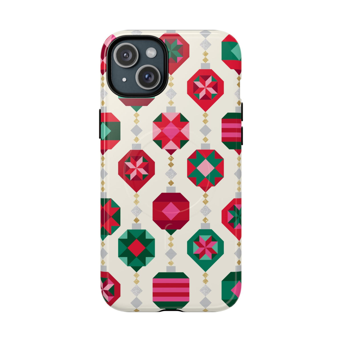 Felicity Ornaments MagSafe iPhone 15 Plus Case – Glossy | holiday ornament print