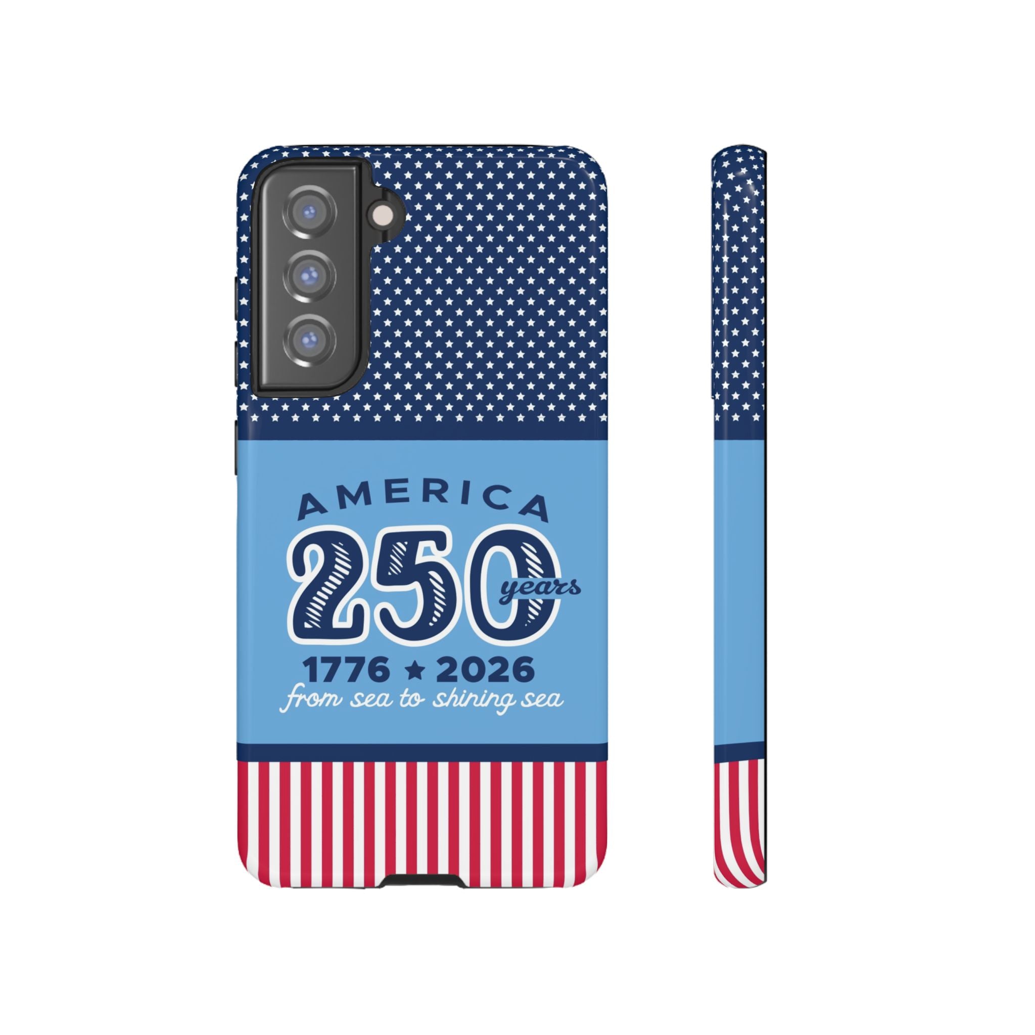Sea to Shining Sea Samsung Galaxy S21 Case – Matte | navy, sky blue, red patriotic America 250 commemorative print