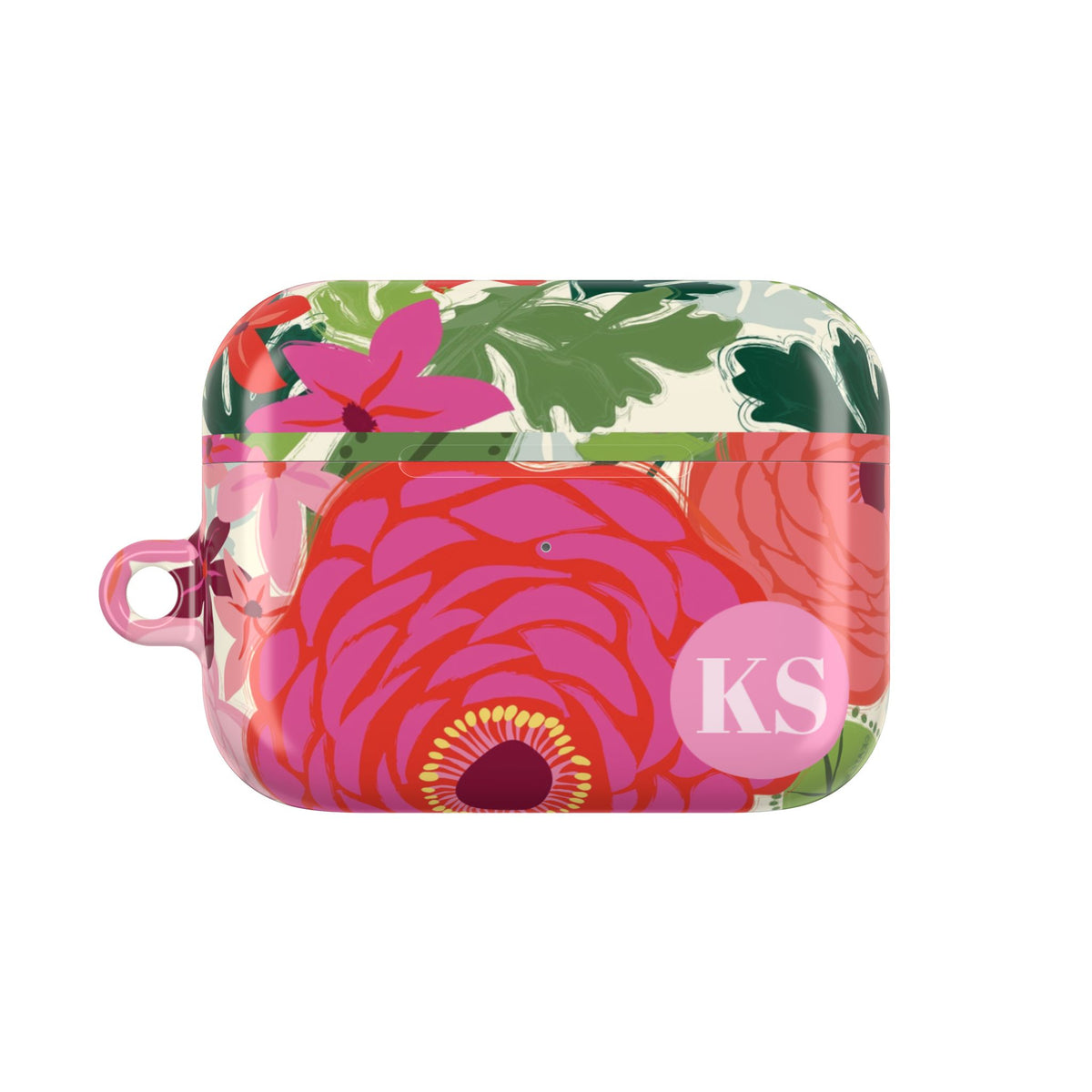Bloomerie Fuchsia Personalized AirPods Case