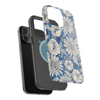 Jardin Luxury MagSafe iPhone Case – exploded side view showing dual-layer construction and MagSafe magnet array
