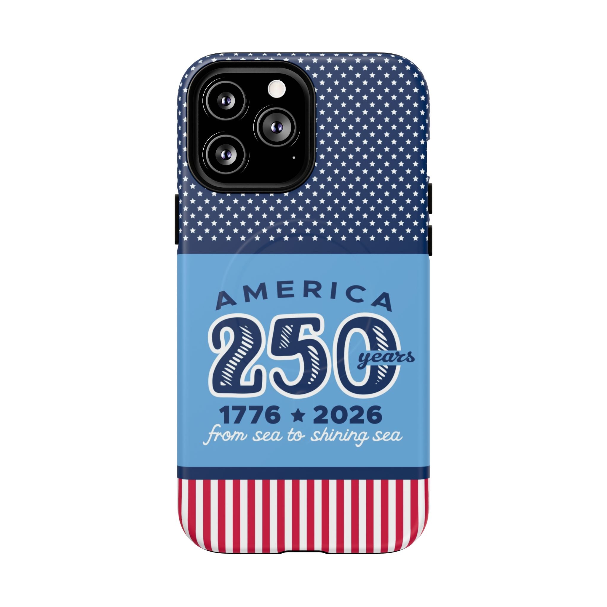 Sea to Shining Sea MagSafe iPhone 13 Pro Max Case – Matte | navy, sky blue, red, white American stars & stripes 250th anniversary print