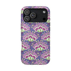 Lantern Flower MagSafe iPhone 17 Pro Max Case – Gloss | periwinkle, purple, mauve, sage botanical lantern floral print MagSafe compatible, dual-layer protection