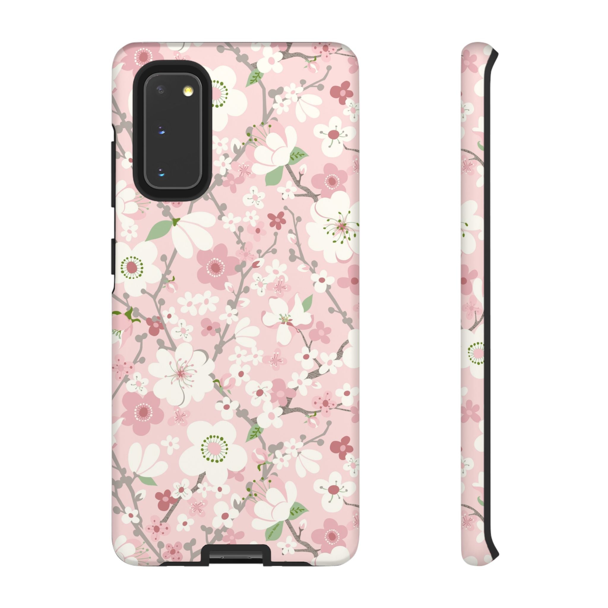 Luxury Pink Cherry Blossom Samsung Galaxy S20 Case – Matte | pink, white, cherry blossom floral print