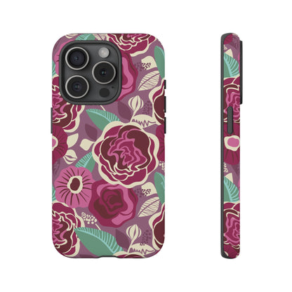 Tea Rose Burgundy iPhone Tough Case