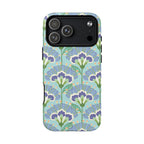 Lantern Flower MagSafe iPhone 17 Pro Max Case – Matte | aqua, periwinkle, green botanical lantern floral print