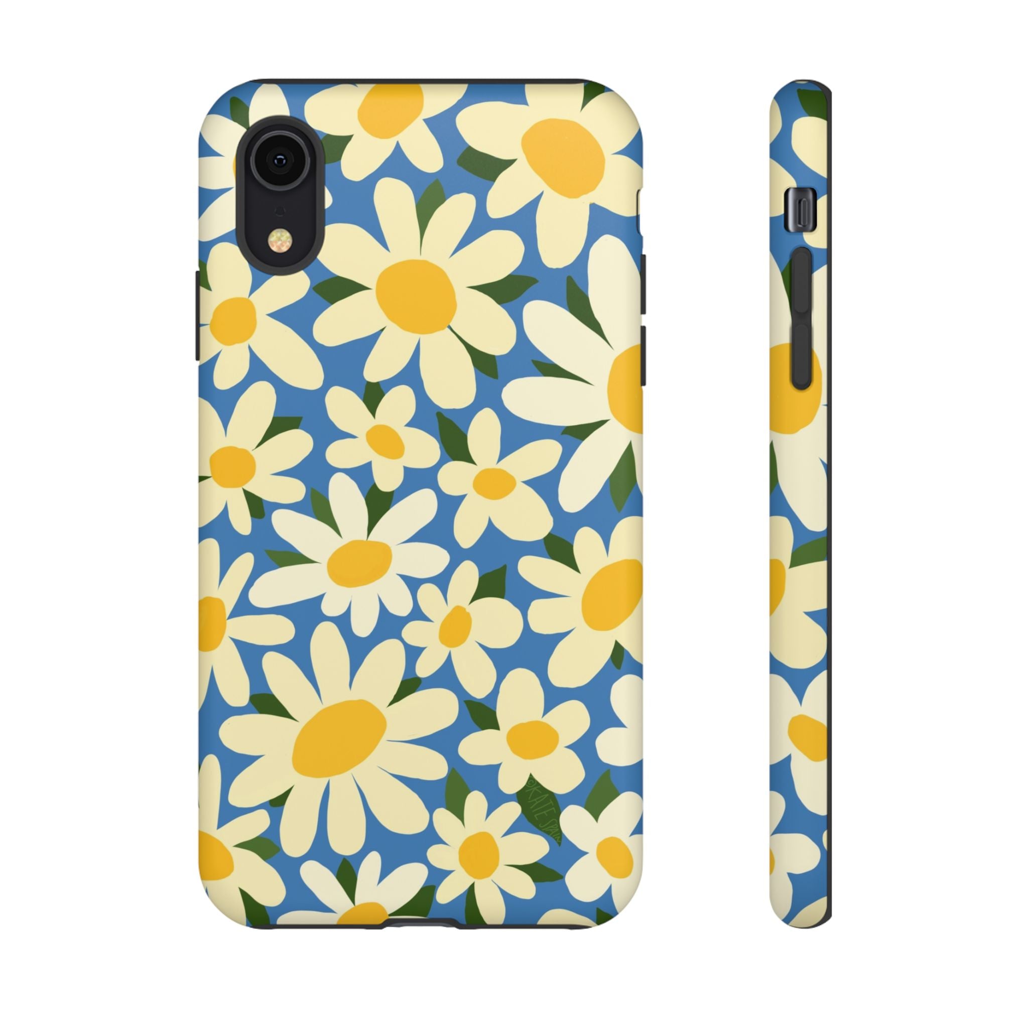 Shasta Daisy Tough iPhone XR Case – Matte | blue, cream, yellow daisy floral print