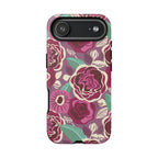 Tea Rose Burgundy Tough iPhone 17 Air Case – Matte | burgundy, magenta, plum botanical rose floral print