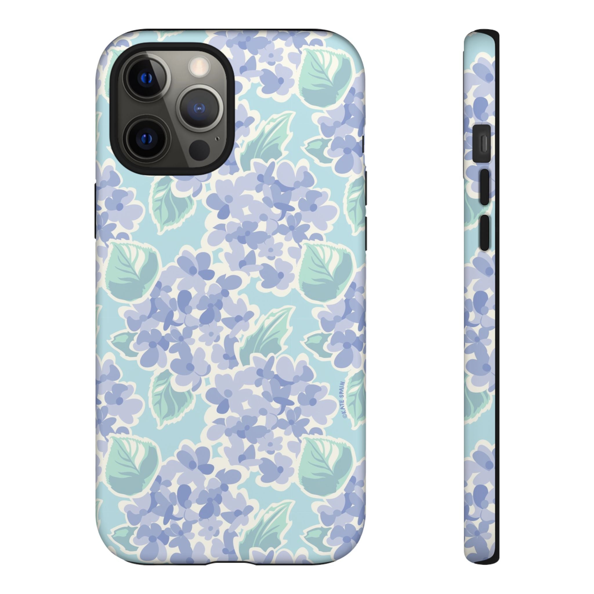 Nantucket Hydrangea Tough iPhone 12 Pro Max Case – Matte | white, lavender, mint watercolor hydrangea print