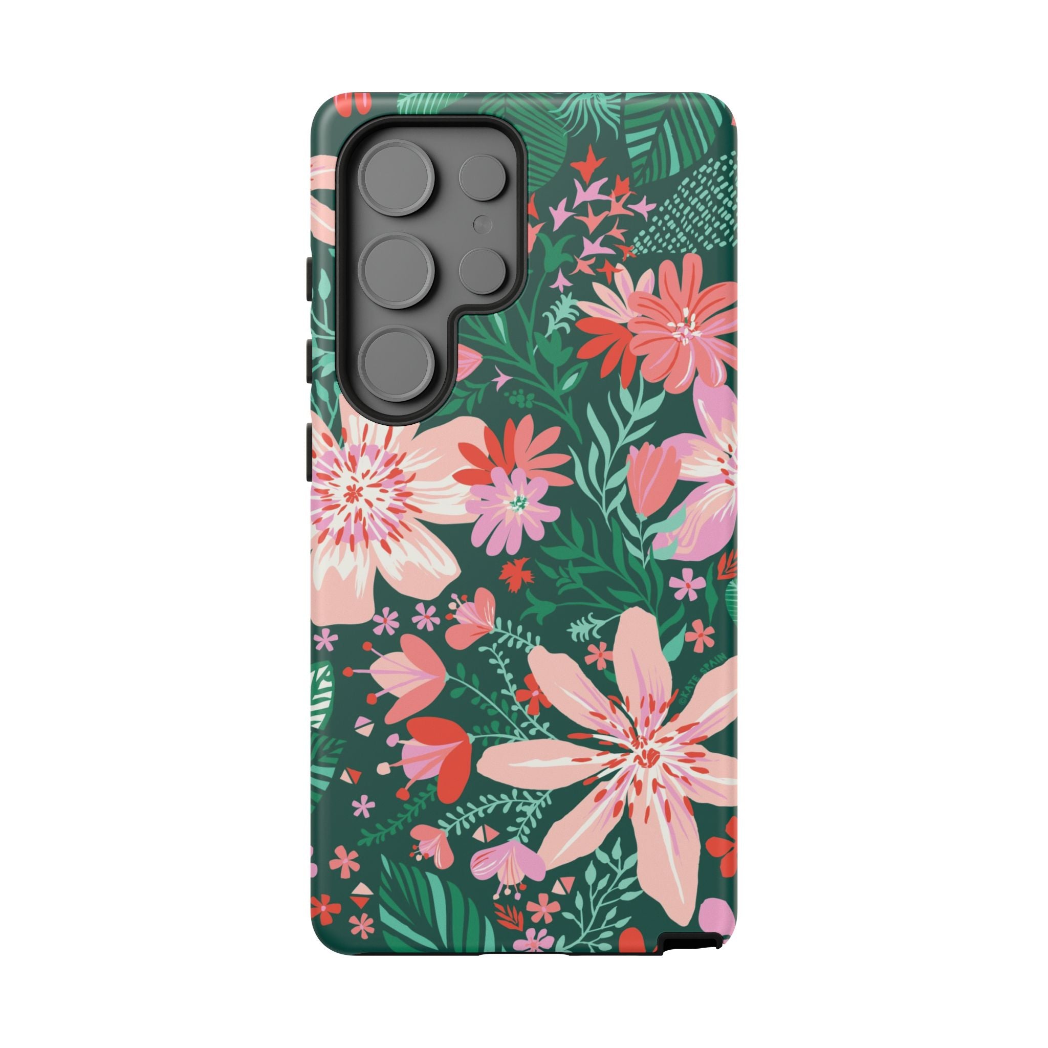Tropical Bonaire Samsung Galaxy S25 Ultra Case – Matte | jade, pink, white tropical floral botanical print