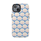 Seashells MagSafe iPhone 14 Case – Glossy | periwinkle, cream, blush scallop shell print