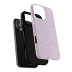Canto Swirls Lavender MagSafe iPhone 16 Pro Max Glossy Case — dual-layer construction detail showing protective inner and outer layers; lavender folk-art medallion pattern