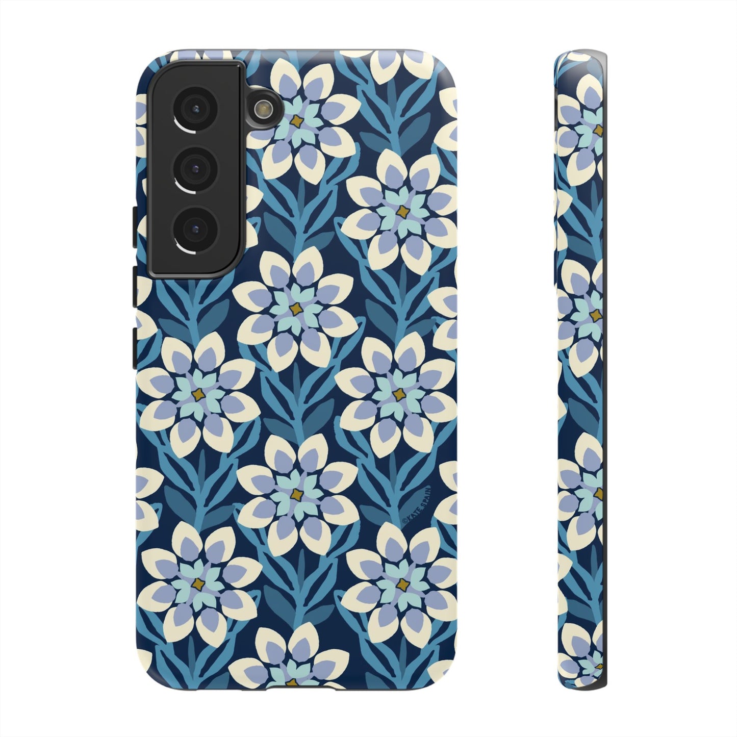 Modern Dahlia Samsung Case - Navy Allover Pattern