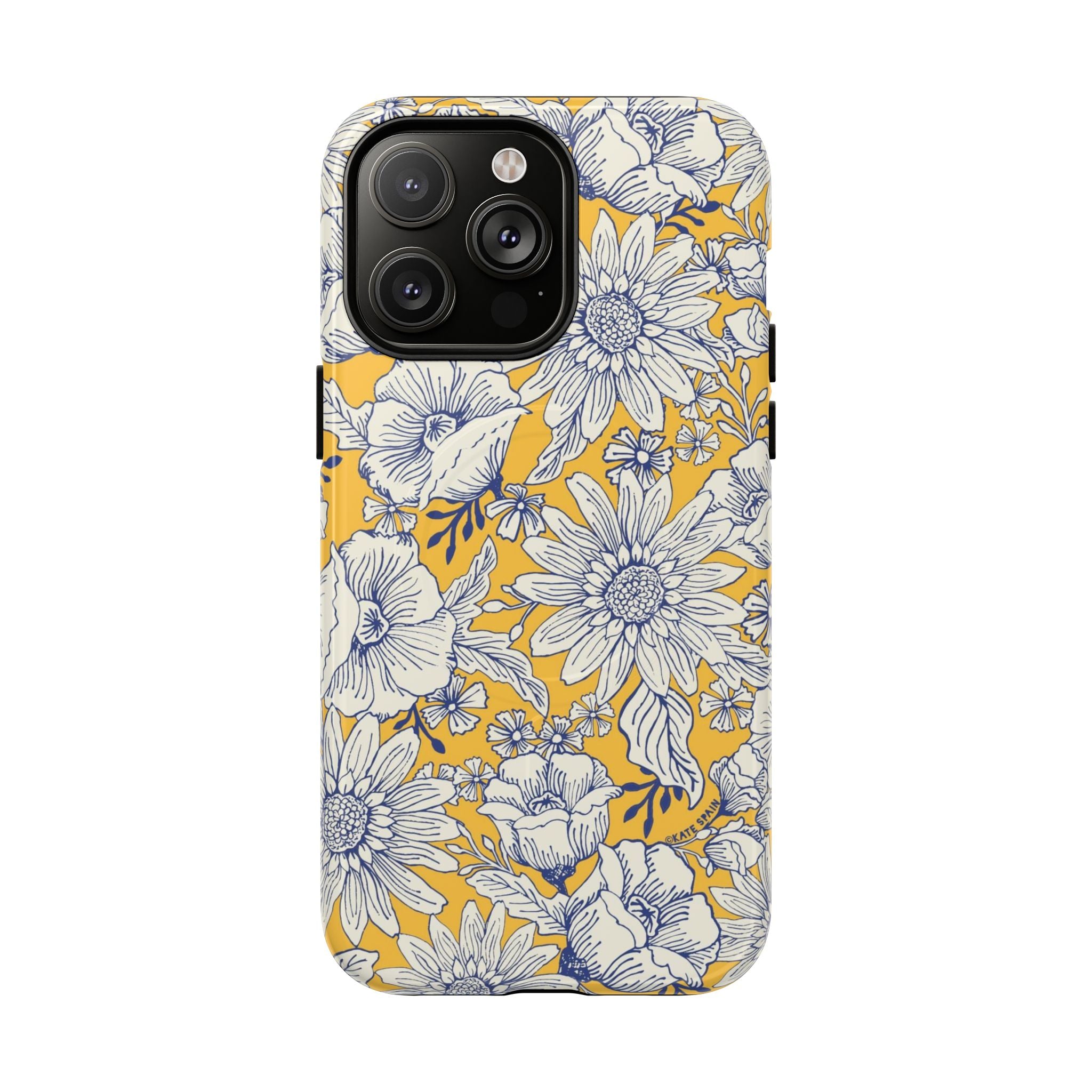 Jardin Yellow MagSafe iPhone 14 Pro Max Case – Glossy | yellow and cream botanical garden print