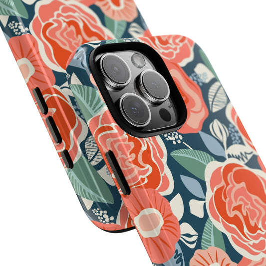 Tea Rose Navy iPhone Tough Case