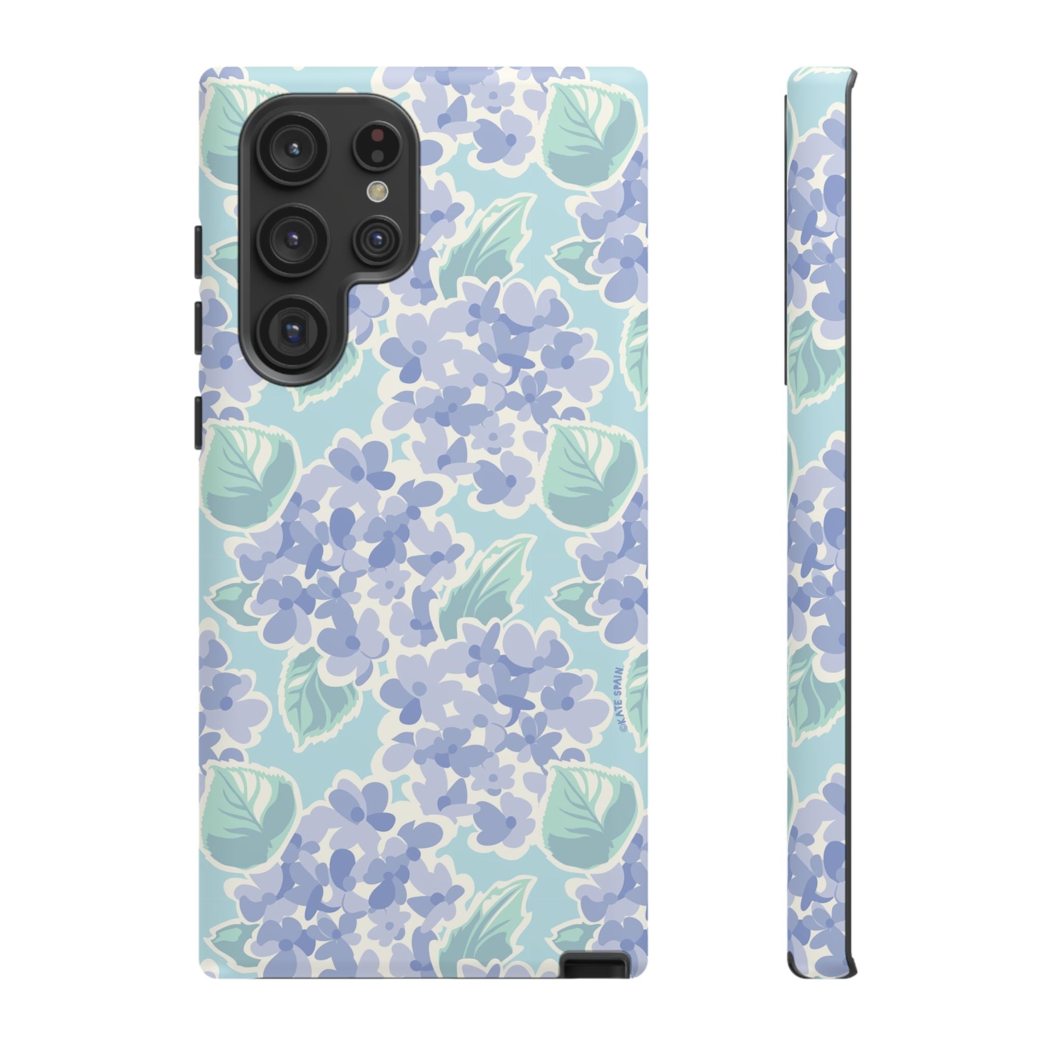 Luxury Nantucket Hydrangea Samsung Galaxy S22 Ultra Case – Matte | white, lavender, mint watercolor hydrangea print
