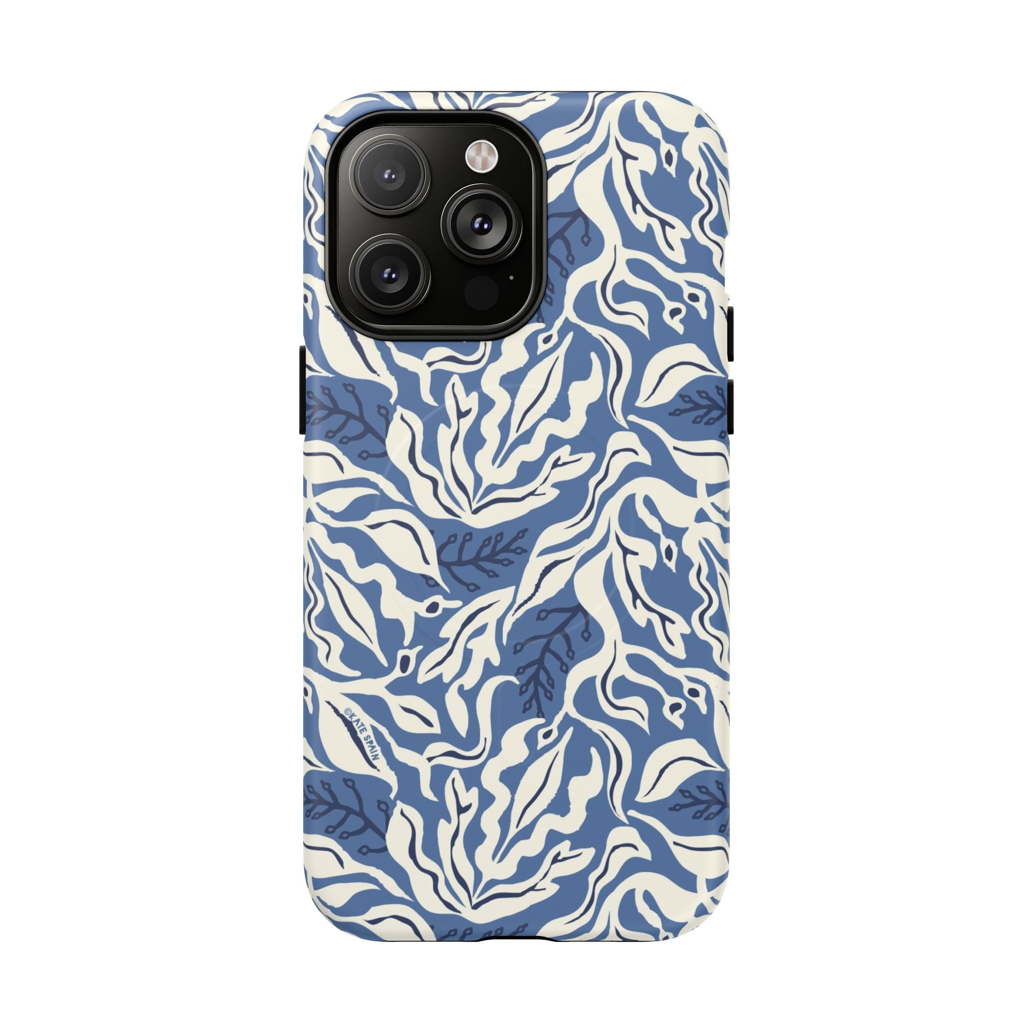 Ocean Tides MagSafe iPhone 14 Pro Max Case – Matte | blue and white tidal bed ocean print