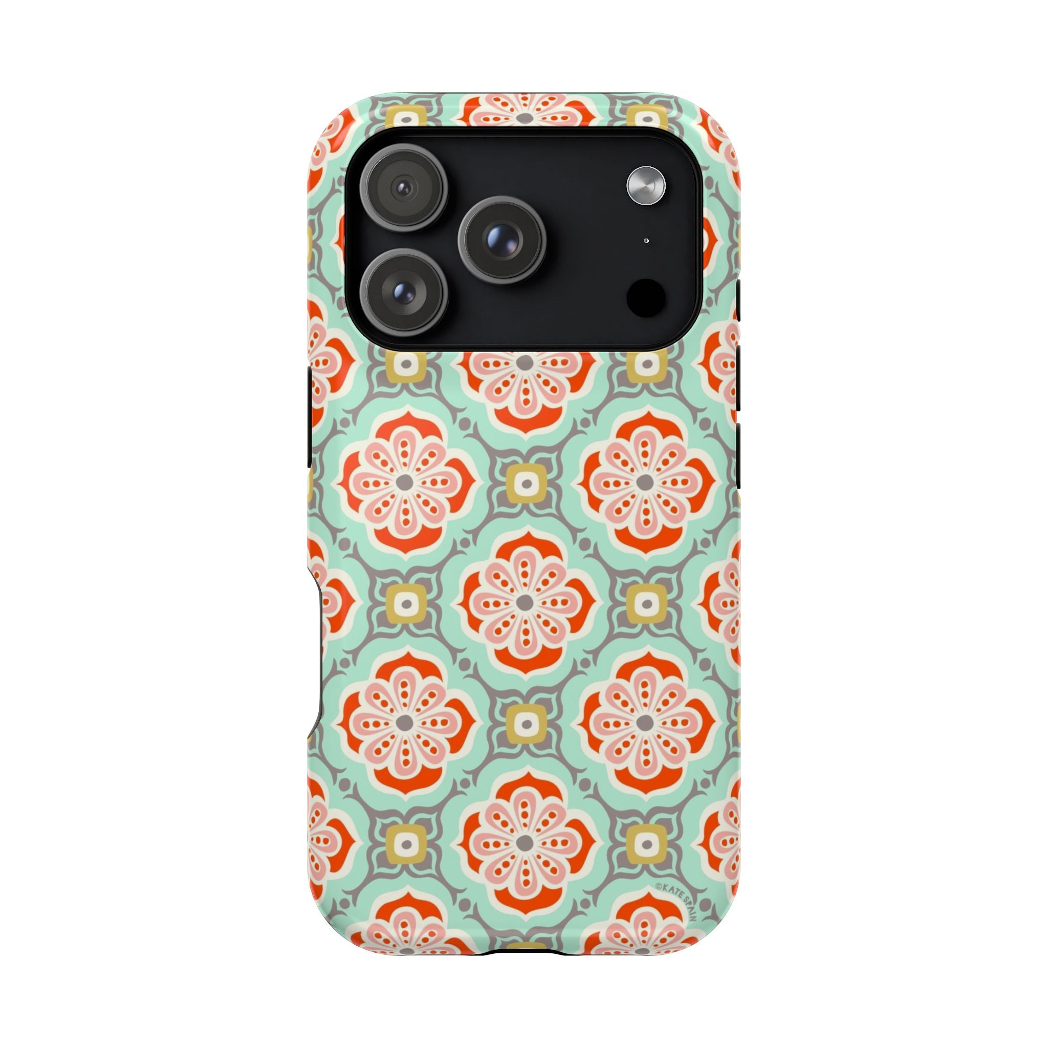 Alhambra tile MagSafe case for iPhone 17 Pro - glossy geometric elegant protection