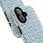 Lily Blue iPhone 17 Pro Max Case – Glossy | graphic white lily print on soft cerulean — botanical phone case by Kate Spain