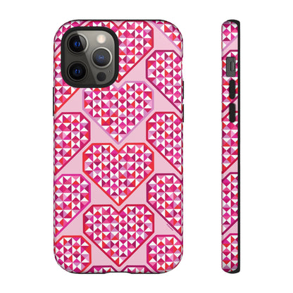 Pink Pyramid Heart iPhone Tough Case