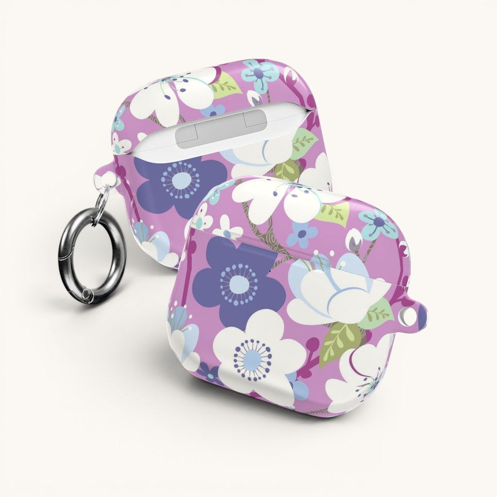 Purple Cherry Blossom AirPods Case