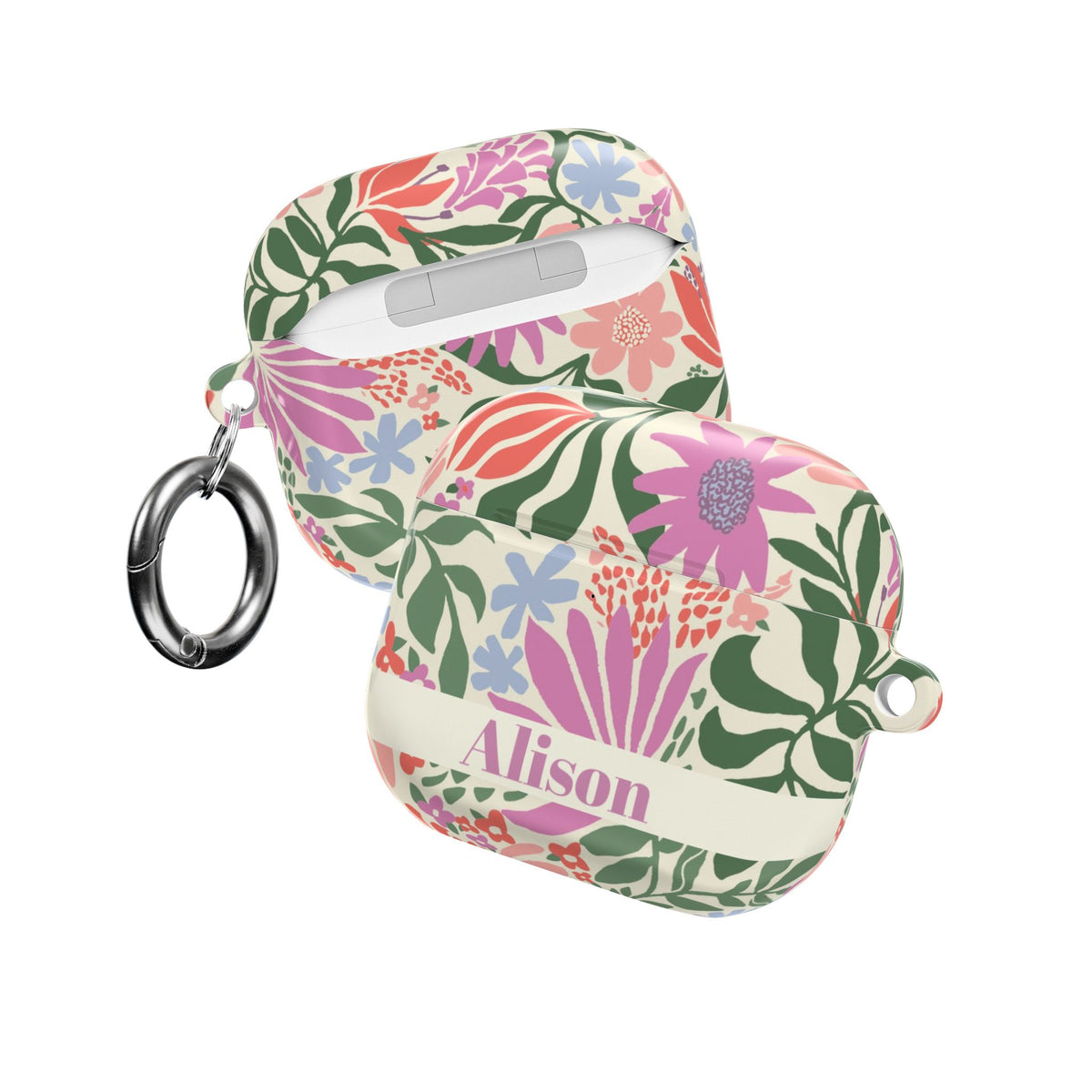 Botanica Pastel Flowers Personalized AirPods Case