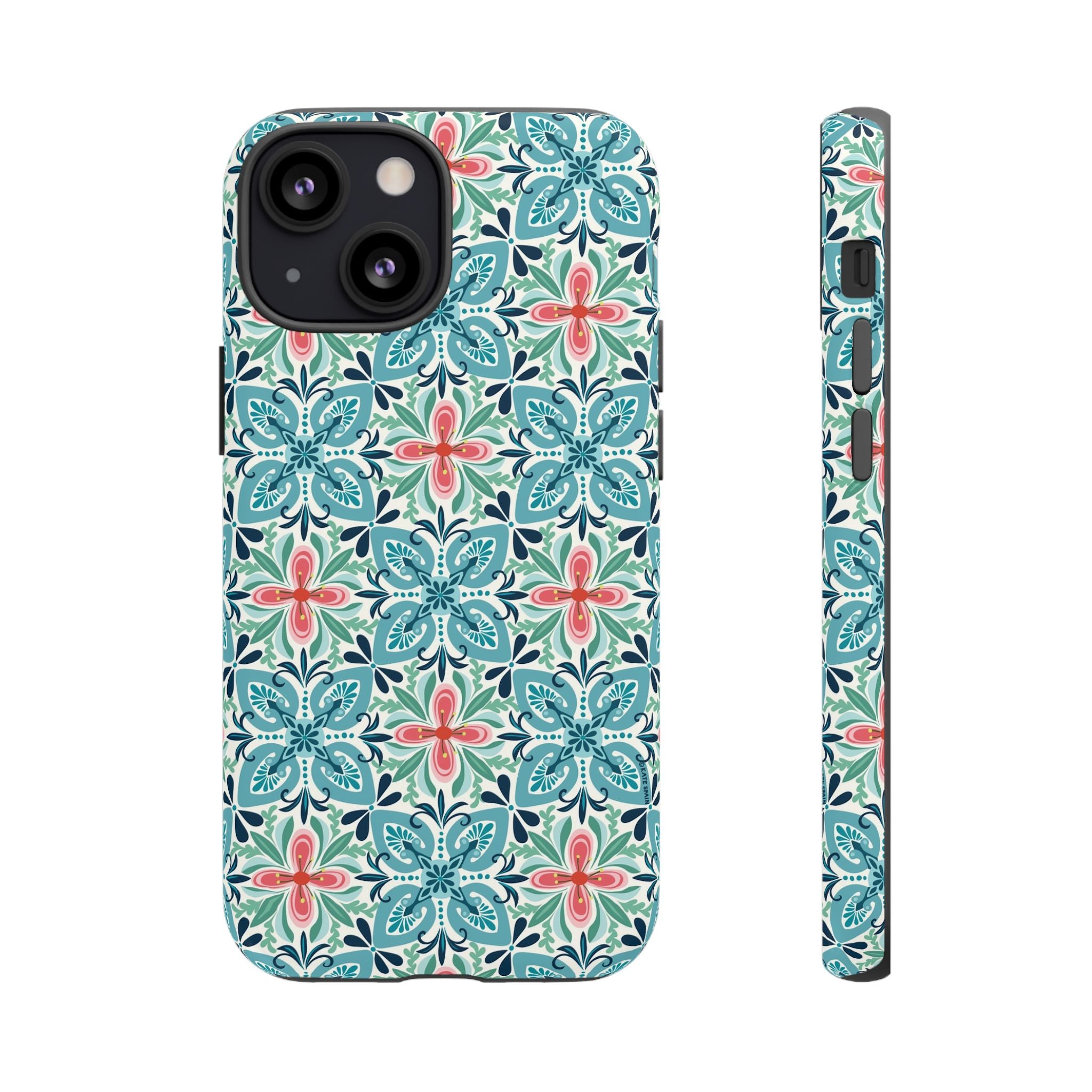Stonecrop Tough iPhone 13 Mini Case – Matte | sage, cream, blush botanical succulent print