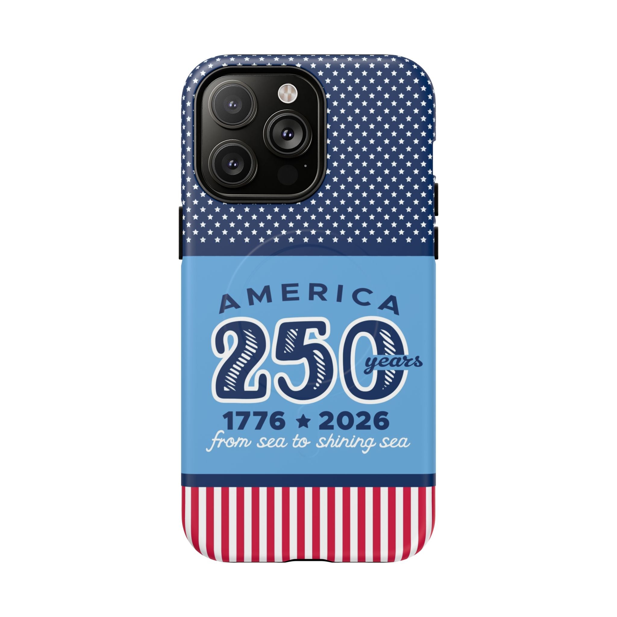 Sea to Shining Sea MagSafe iPhone 14 Pro Max Case – Matte | navy, sky blue, red, white American stars & stripes 250th anniversary print