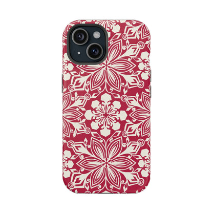 Snowfall Paper Cut Snowflake MagSafe Tough Case iPhone 15 Matte