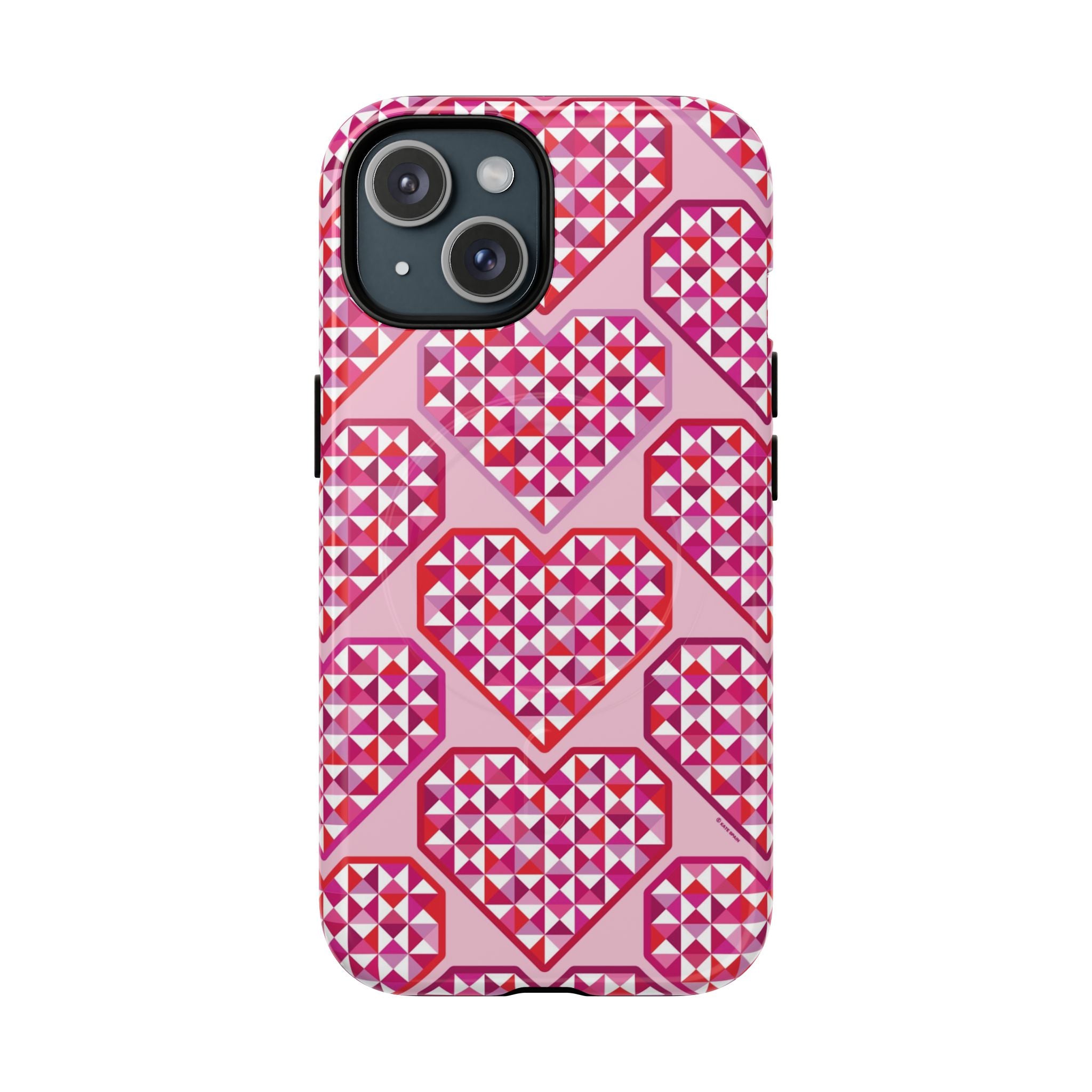 Pink Pyramid Heart MagSafe iPhone Case