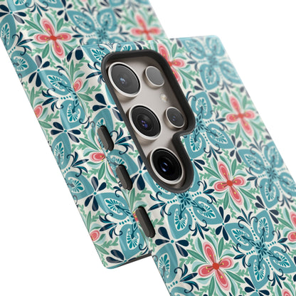 Stonecrop Samsung Case - Floral Tile Geometric Pattern