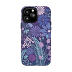 Terrain Night MagSafe iPhone 13 Pro Max Case – Matte | navy, purple, aqua botanical woodland floral print