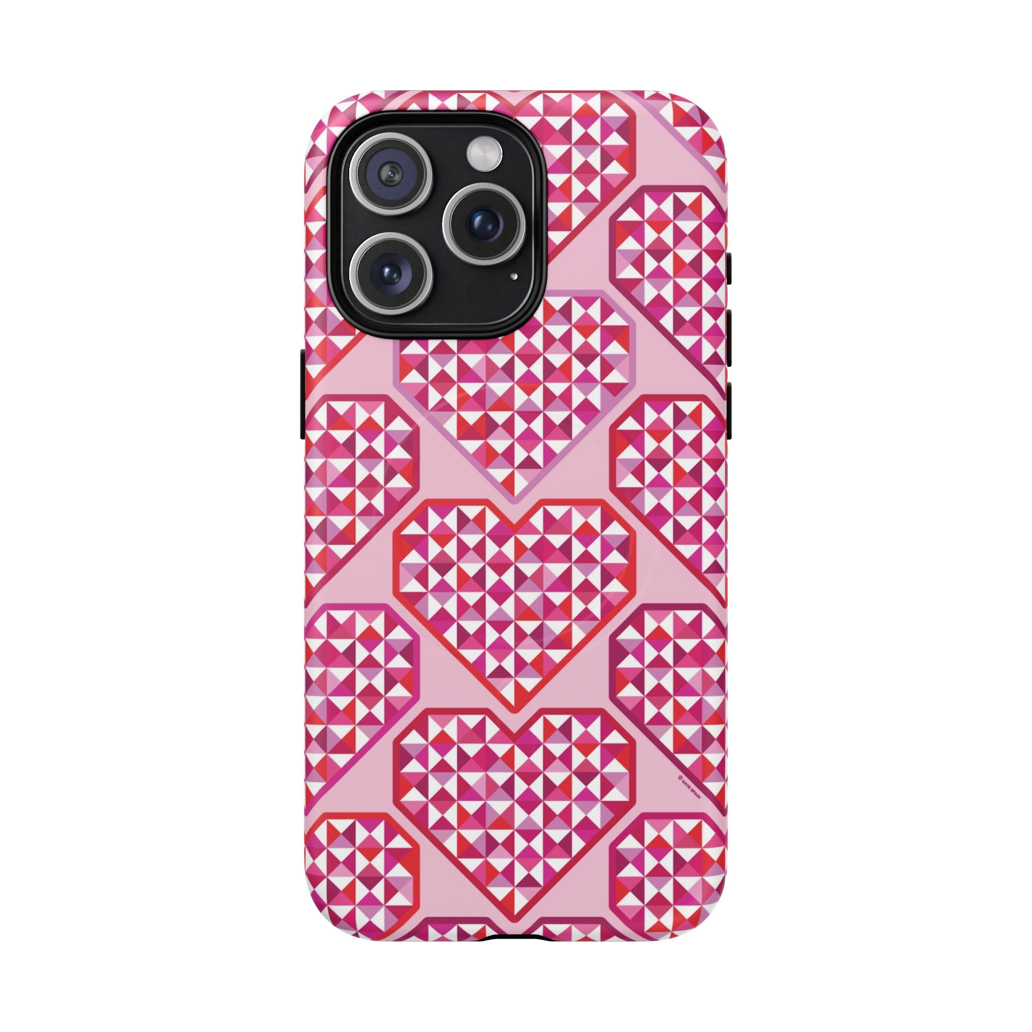 Pink Pyramid Heart MagSafe iPhone Case