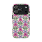Butterfly MagSafe iPhone 17 Pro Case – Matte | cream, magenta, periwinkle butterfly floral print