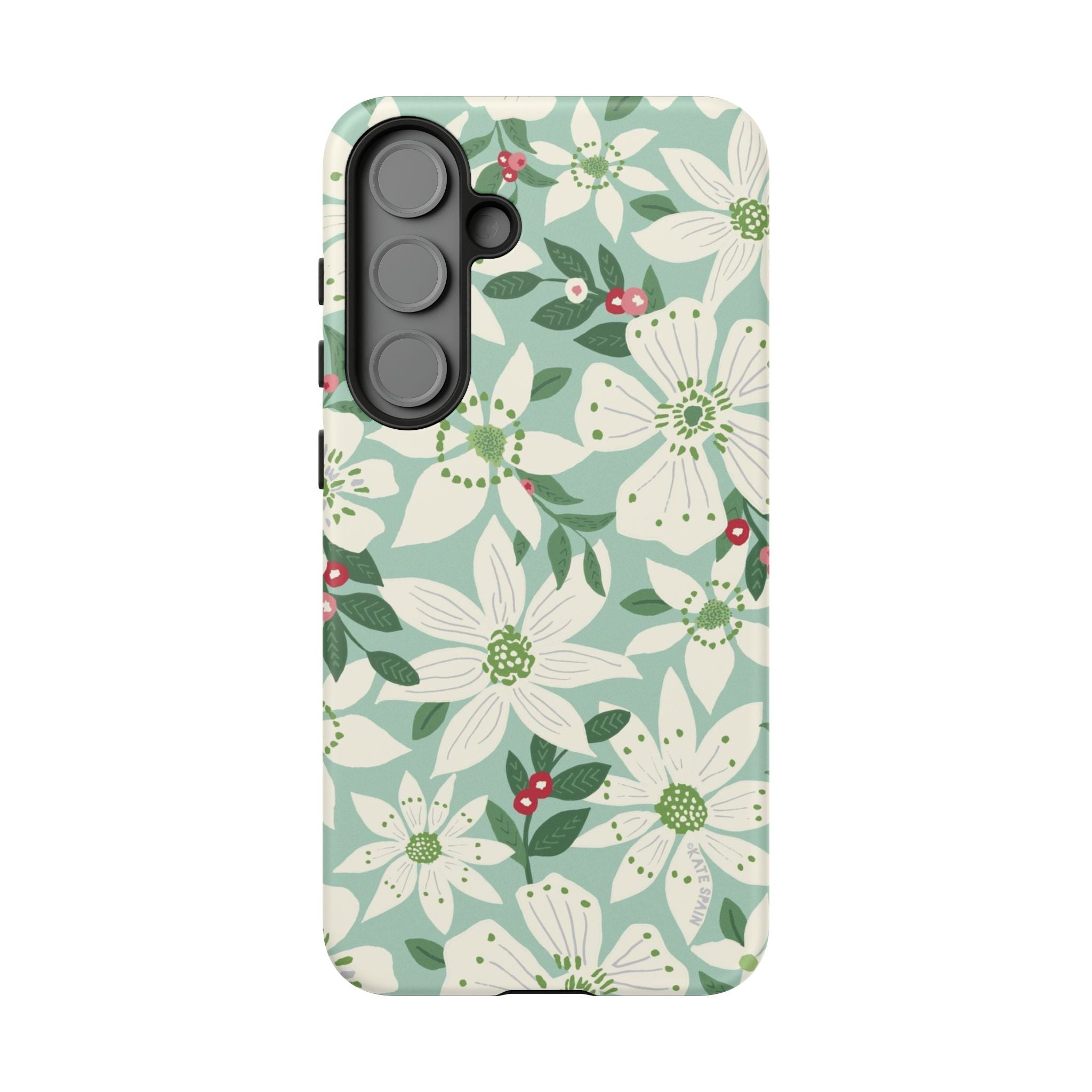 Gardenia Samsung Galaxy S25 Plus Case – Matte | white, cream, green gardenia botanical print